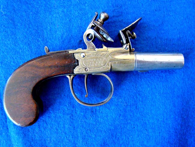 A nice Flintlock pocket pistol by William Bond, 59 Lombard Street, London, circa 1805